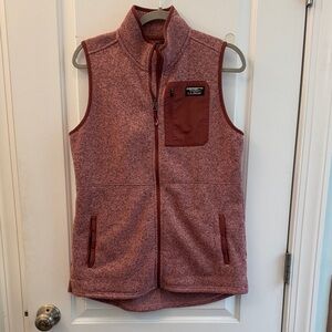 Women's L.L.Bean Sweater Fleece Long Vest. Pink. Size M.